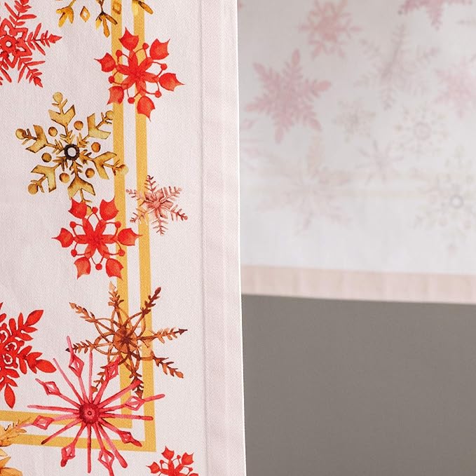 Maison d' Hermine Table Runner 100% Cotton Single Layer Table Runners 108 inches Long for Thanksgiving Christmas Decorations Home Kitchen Dining Party Wedding (Crystal Star, 14.5" x 108")