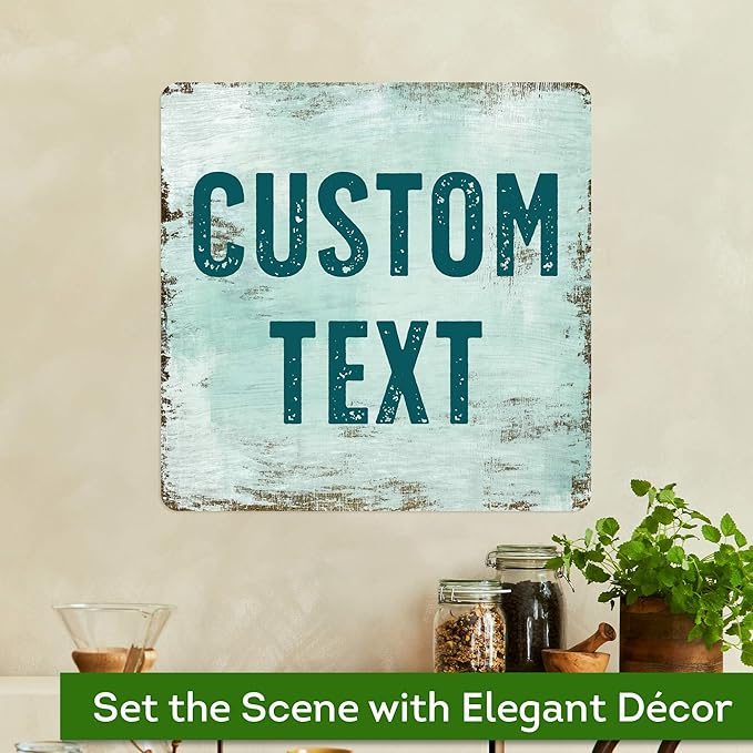 Custom Sign, Custom Street Sign, 11 Font Colors, 13 Font Styles, 4 Hole Options, 22 Sizes, 18x18 Inches, Rust Free DiBound, Fade Resistant, Made in USA by My Sign Center (Shabby Chic)