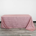 Rectangular Crinkle Taffeta Tablecloth, 90 X 156 inch, Dusty Rose
