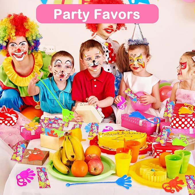 Party Favor Packs: 100 Sticky Hands and Feet in 5 Colors
