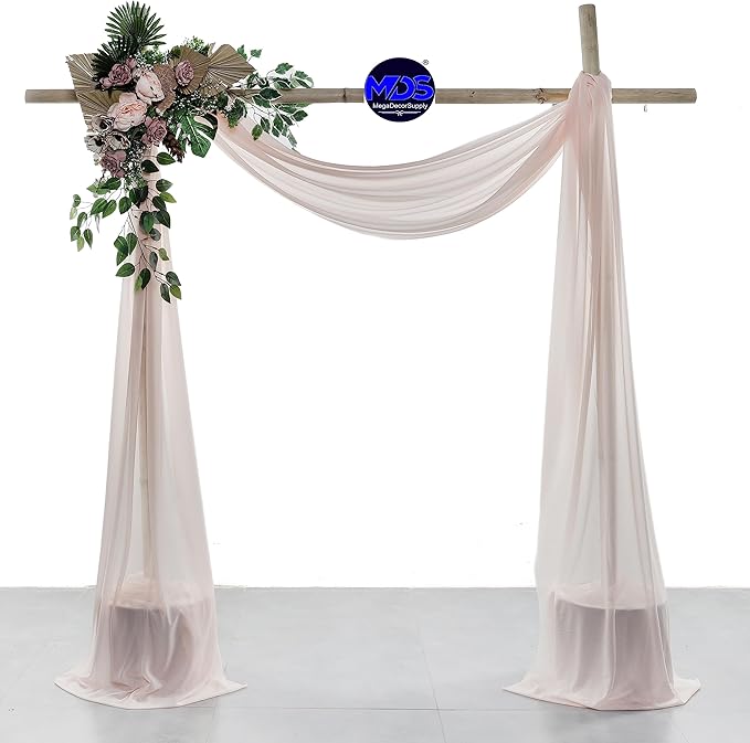 MDS Halloween Chiffon Draping Fabric - 1 Panel, 30" Wide x 50ft Long - Sheer Spooky Arbor & Canopy Drapery for Haunted House Backdrops, Party Ceilings, DIY Costumes & Themed Events - Nude