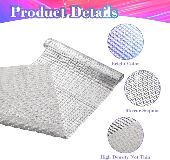 4 Packs Glitter Disco Party Table Runner 12 x 108 Inches Mirror Silver Foil Decor for 70s 80s Disco Party Decorations Birthday Home Table Decorations