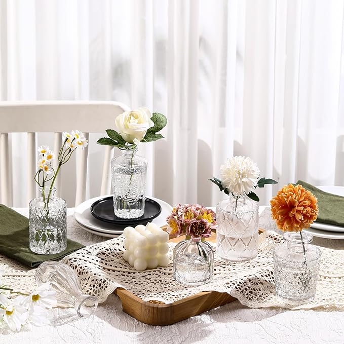 Bud Vases Set of 40, Small Glass Vases for Centerpieces, Small Flower Vases for Centerpieces, Vintage Mini Vase, Clear Bud Vase for Wedding Table Decor