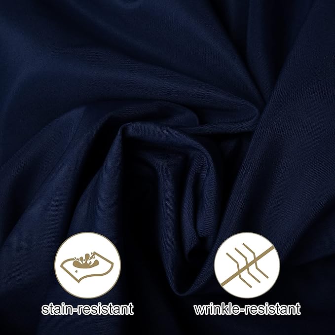 Ascoza 2pack 120 Inch Navy Round Tablecloth in Washable Polyester Fabric for Wedding/Banquet/Restaurant/Parties…