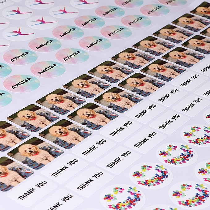Personalized Labels - Custom Thank You Labels, Business Logo Stickers, 100 Heart Shaped (5"x5")