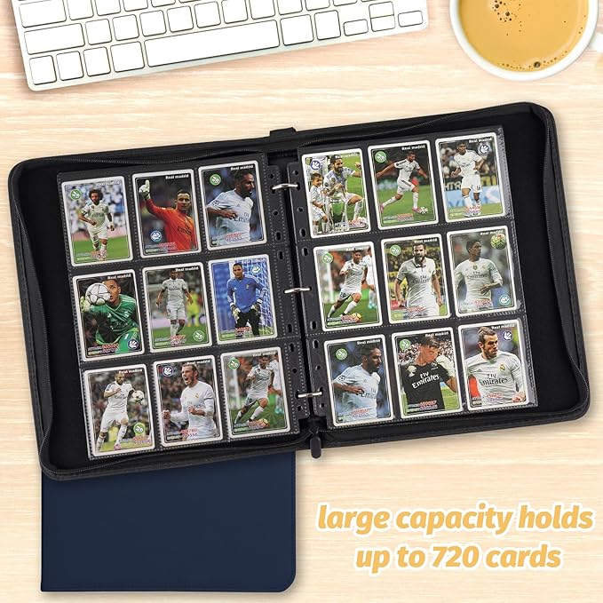 Trading Card Binder, Card Collection Binder Album Folder with 720 Side Loading Pockets, 9 Pocket Trading Card Album Folder for TGC,MTG, Baseball Cards, Yugioh