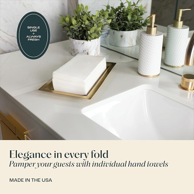 Disposable Napkins: 200-Pack White Linen-Feel Guest Towels, 12 x 17 in