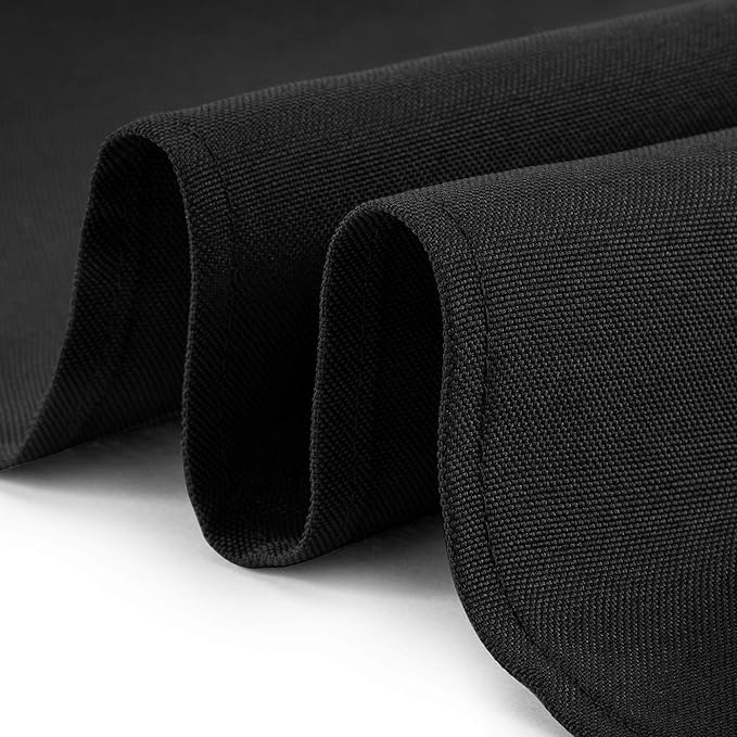 Black Round Polyester Tablecloths, 120-Inch, Pack of 10