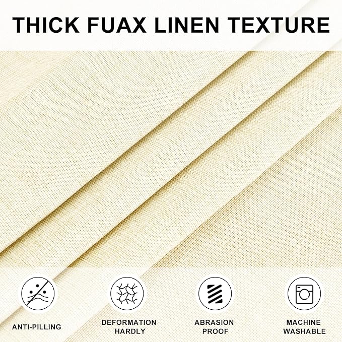 Hiasan Linen Tablecloth 120 Inch Round - Wrinkle and Stain Resistant Washable Polyester Fabric Table Cloth for Dining Room Kitchen Party, Champagne