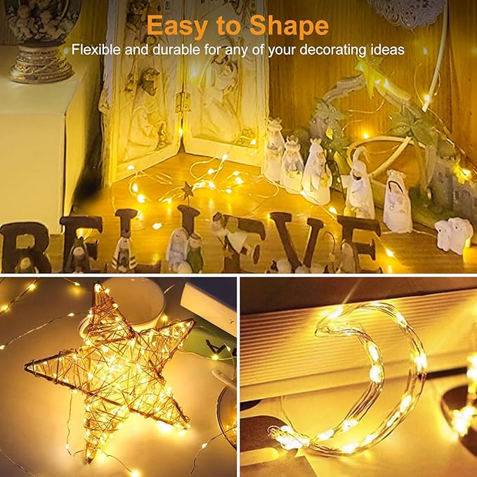btfarm 18 Pack Fairy Lights Battery Operated [3 Modes], 7ft 20 Led Twinkle Lights Waterproof, Bulk Mini String Lights Battery Powered for Mason Jars Christmas Wedding Indoor, Warm White