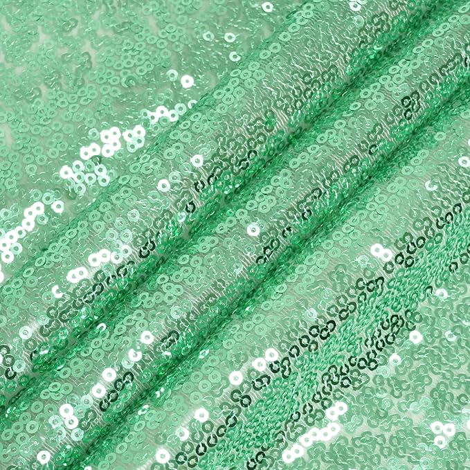 Eternal Beauty Mint Green Sequin Backdrop, 8x10 Ft Glitter Background Curtains for Shimmer Photography Party Wedding Birthday Back Drop Decor
