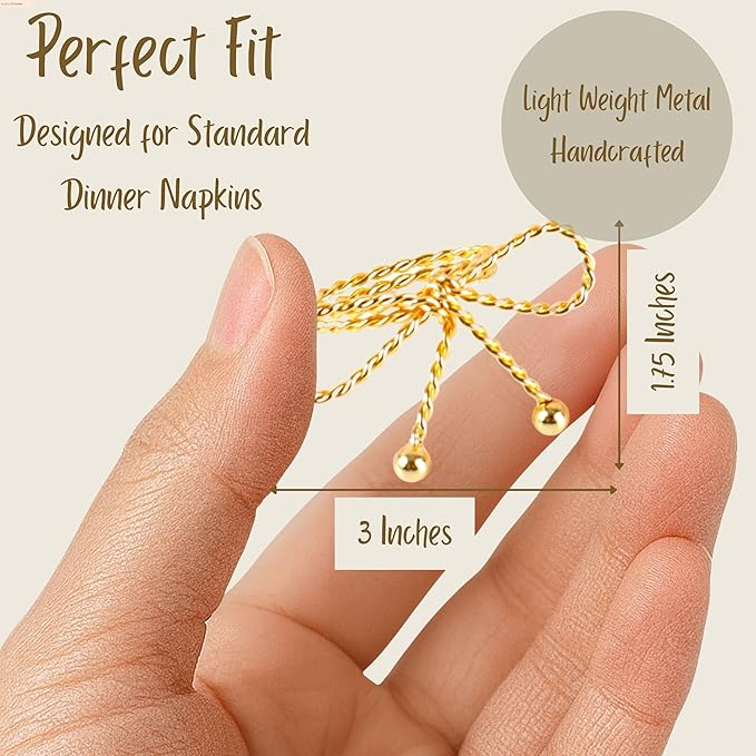 Heavy Duty Metal Napkin Ring Set of 12 - Elegant Napkin Ring with Sturdy Design - Handmade Napkin Holders for Wedding, Dinner, Parties, Dining Room, Family Gathering (Gold & Silver) - CLEENTABLE