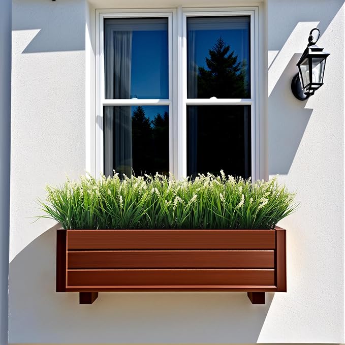 Artificial Monkey Grass Greenery Stems, 12 Bundles, 17 Inch, White