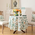 Patdrea Designer Small Vintage Round Table Cloth – Green, French Floral