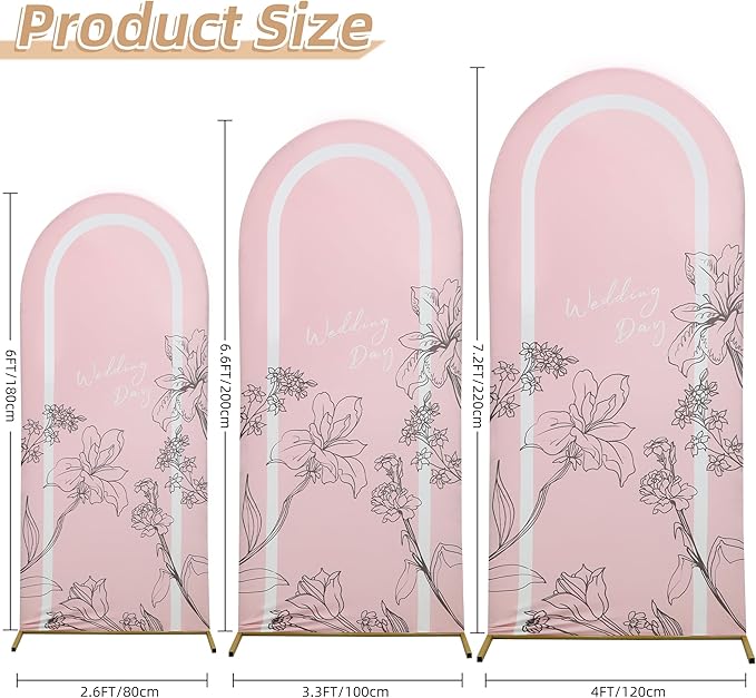 Wedding Arch Cover 7.2FT Spandex Arch Backdrop Cover Stretchy Backdrop for Wedding Birthday Party Decoration Baby Shower