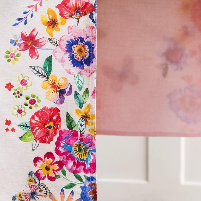 Maison d' Hermine Table Runner 100% Cotton Double Layer Table Runners 72 inches Long Decorative for Home Dining Party Wedding Bridal Shower Spring Summer (Happy Florals - High Summer, 14.50" x 72")
