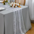 10 FT Cheesecloth Table Runner, 3 Pcs – Silver