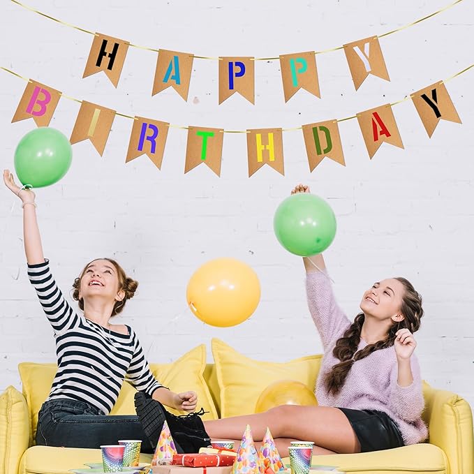 48 PCS Custom Banner with Letter Templates Markers Ribbon- Customizable Party Decoration for Birthday Wedding Baby Shower