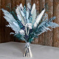 Pampas Grass Decor Dried Flowers with Pampas Grass Boho Floral – Blue