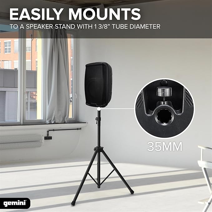 Gemini 8” 500W Bluetooth PA Speaker with TWS Link, USB/SD/FM, XLR/RCA/AUX Inputs, Mic & Guitar Channels, Compact Powered DJ Speaker for Gigs, Events & Easy Transport (AS-2108BT)