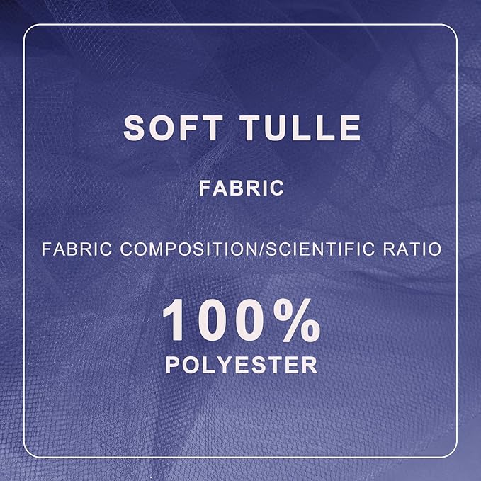 Navy Blue Tulle Fabric Roll Spool Bolt (54 Inch by 40 Yards) Large Tulle Wedding Party Decoration, Tutu Skirt, Table Runner, Gift Wrapping, Bridal Shower, Soft & Drape (Navy Blue)
