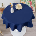 Small Round Tablecloth Polyester Fabric Washable Table, 36 Inch – Navy