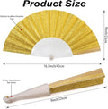 Handheld Fan, 12 Pack, Ideal for Wedding, Folding Hand Glitter