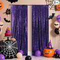 Purple Sequin Backdrop Curtains, 2 Panels Purple Sequin Backdrop, 2FTx8FT Sequin Curtains for Party Wedding Sequence Backdrop