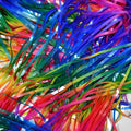 Fringe Backdrop Tinsel Foil Curtains, 2 Pack Colorful Metallic