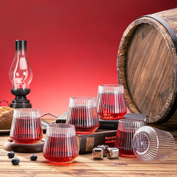 Wine Glasses, 40 Count Stemless Clear 12 oz Shatterproof Plastic