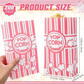 Paper Popcorn Bags Bulk 2 Oz Large Flat Bottom Boxes, 200 Pcs – Red