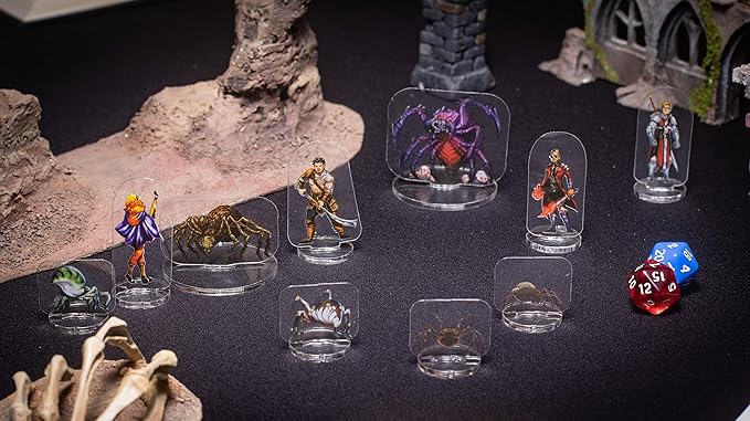 Arcknight Flat Plastic Miniatures: Underground; 62 Unique Subterranean-Themed Minis for DND 5e and Pathfinder; Affordable, Skinny Figurines for Dungeons and Dragons and Other Tabletop RPG Games
