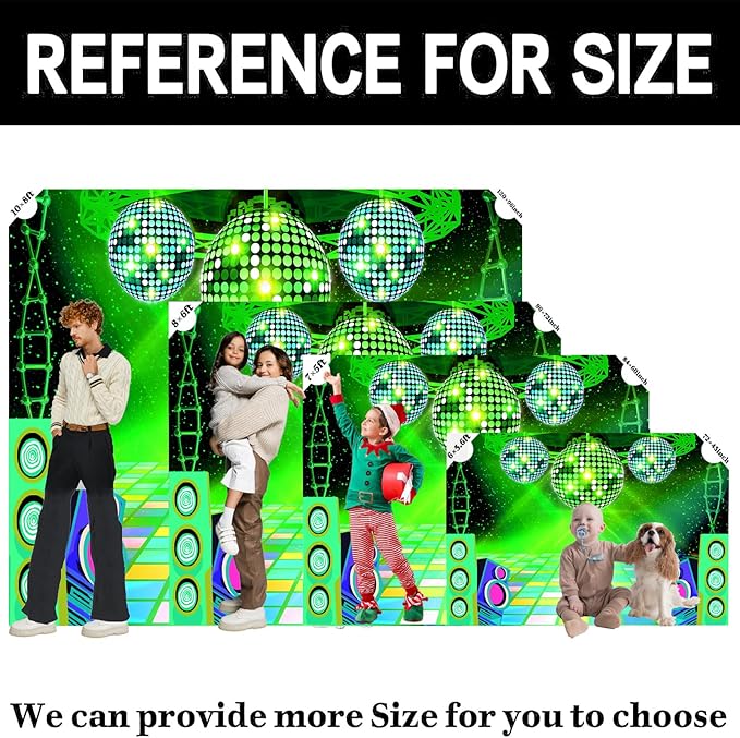 Dance Party Backdrop Retro 80s 90s Theme Stage Dance Ball Music Birthday Party Decoration DJ Photography Background 12 x 10 ft for Baby Shower Picture Photo Shoot Polyester Fabric, Blue