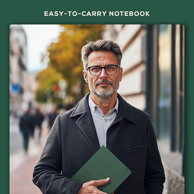 BEECHMORE BOOKS Lined Journal Notebook, 8.5 x 11.5 inch, A4 160 Lined Pages, Hardcover Leather Journals for Women, Men, Writing and Notebooks for Work - 120 GSM Thick Paper, Gifts Box Included