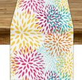 Abstract Flowers Table Runner, Chrysanthemum Dahlia Vintage Modern Colorful Spring Summer Elegant Table Runner for Party Kitchen Dining Living Room Laundry Room Decor, 13x60 Inch