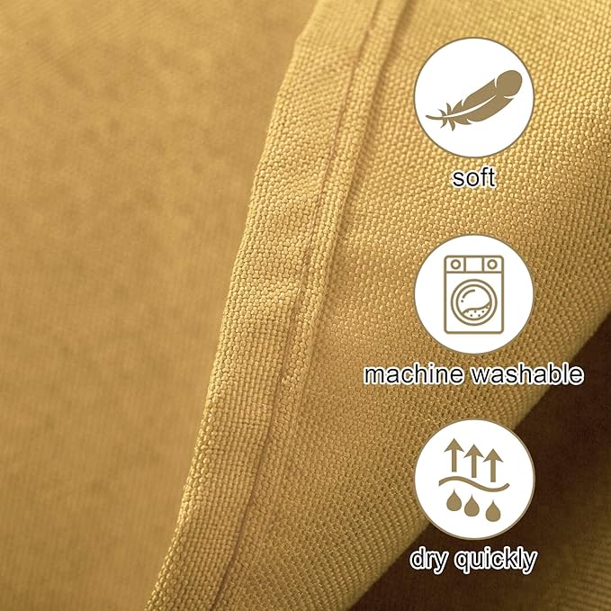 Ascoza 2pack 120 Inch Gold Round Tablecloth in Washable Polyester Fabric for Wedding/Banquet/Restaurant/Parties