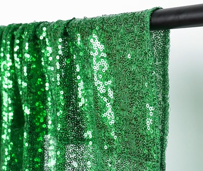 Backgrounds: Green Sequin Curtain, 10 x 10 FT Party Backdrop