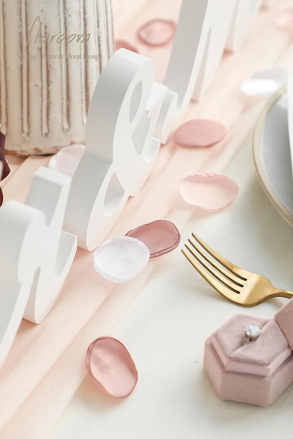 Confetti Satin Rose Petals, 500 Pcs in Dusty Rose, Blush and White