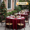 Round Tablecloths 90 Inch Burgundy Polyester 6 Pack