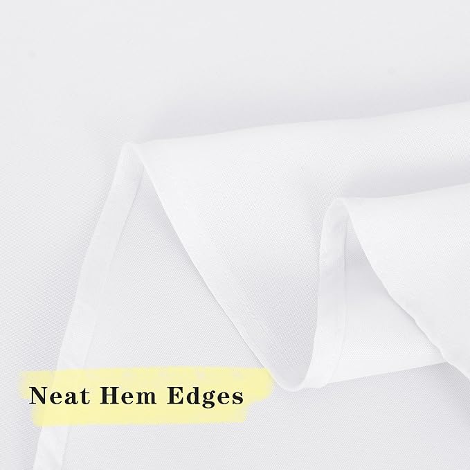 Tablecloths, 108 Inch Round Polyester in White, Pack of 6