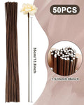 16 Gauge Floral Wire Stems for Artificial Flower, 50 PCS – Brown