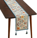 ISAENNE Designer Bohemian Elegant Linen Table Runner 87 Inches Long,Colorful Flower Pattern Table Runners for Dining Tables,Thanksgiving,Kitchen Tables,Christmas,12"*87"-Floralsea A