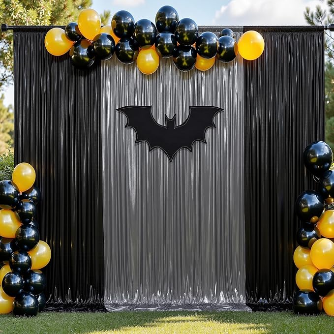 20x10 ft Wrinkle Free Black Silver Sequin Backdrop Curtain for Parties,Thick Not Fall Glitter Wedding Backdrop Drapes,4 Panels 5x10ft Shimmer Photo Back Drop Cloth for Birthday Photography Background