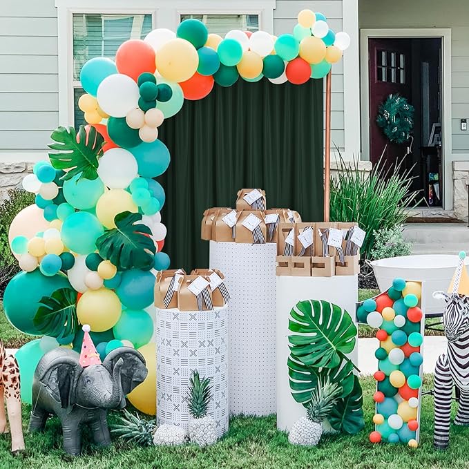 DWCN 10x10 FT Backdrop Curtains for Parties, Photography Backdrop Drapes with Rod Pockets for Wedding Decorations Stage Birthday Family Gatherings, 2 Panels 5ft x 10ft, Hunter Green