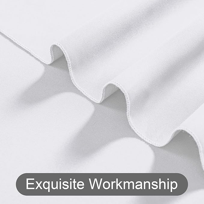 DWCN 10x8 FT White Backdrop Curtains for Parties, Photography Backdrop Drapes with Rod Pockets for Wedding Decorations Stage Birthday Family Gatherings, 2 Panels 5ft x 8ft