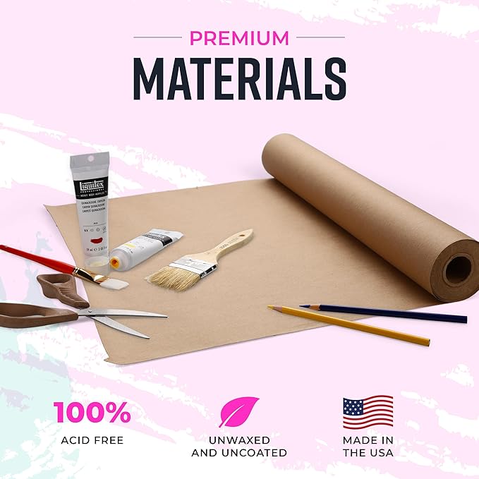 Bryco Goods Jumbo Kraft Paper Roll - Brown - 18" x 2100" (175') - USA Made - Suitable for Packing - Moving - Shipping - Crafts - Wall Art - Bulletin Boards - Floor Covering - Table Runner