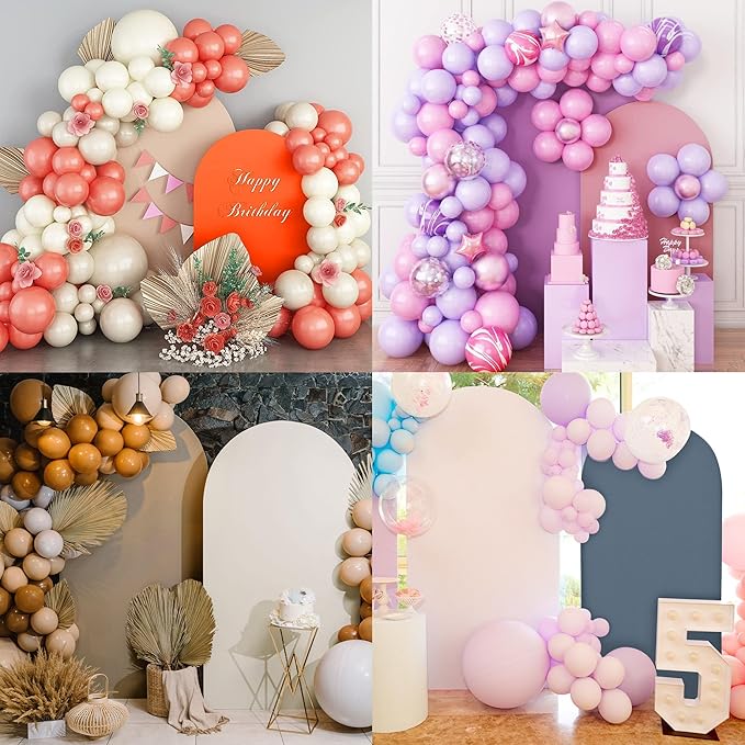 Wedding Arch Cover 5FT Arch Backdrop Cover Spandex Fitted Arch Cover for Round Top Chiara Backdrop Stand Covers for Wedding Birthday Party Baby Shower Banquet Ceremony Decoration
