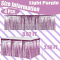 29x108 Inch Metallic Foil Fringe Tinsel Table Skirts, 4 Pack