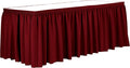 Ultimate Textile Pleat Polyester Fabric Table Skirt - Machine Washable Flame Resistant with Clips for Events, Weddings & Trade Shows, Cut & Sewn in Paterson, NJ - Holiday Red, 21' Shirred Pleat