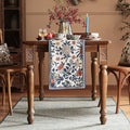 Patdrea Designer Cottage Rustic Floral Patterned Linen Table – Blue